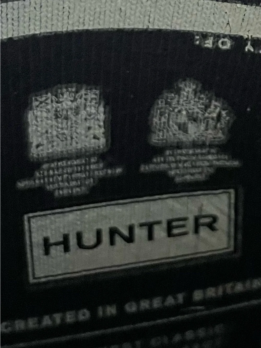 Hunter Black Logo Rain Boot Label